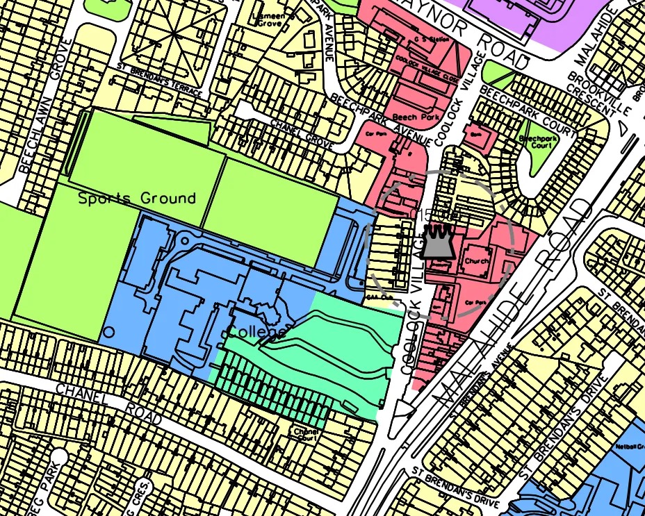 Coolock Village land-use zoning map showing Z1 and Z3